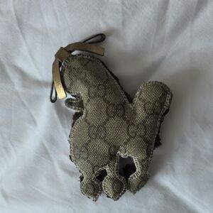 Gucci Beige and Brown Poodle Dog Keychain